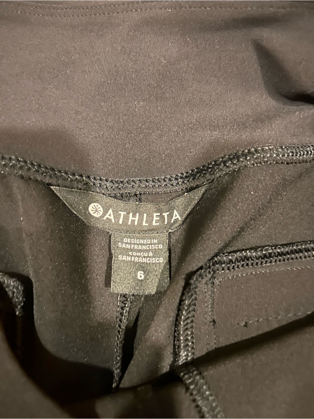 Athleta Endless High Rise Black Pull-On Tapered Pants Elastic Waist Sz. 6 - Picture 7 of 9